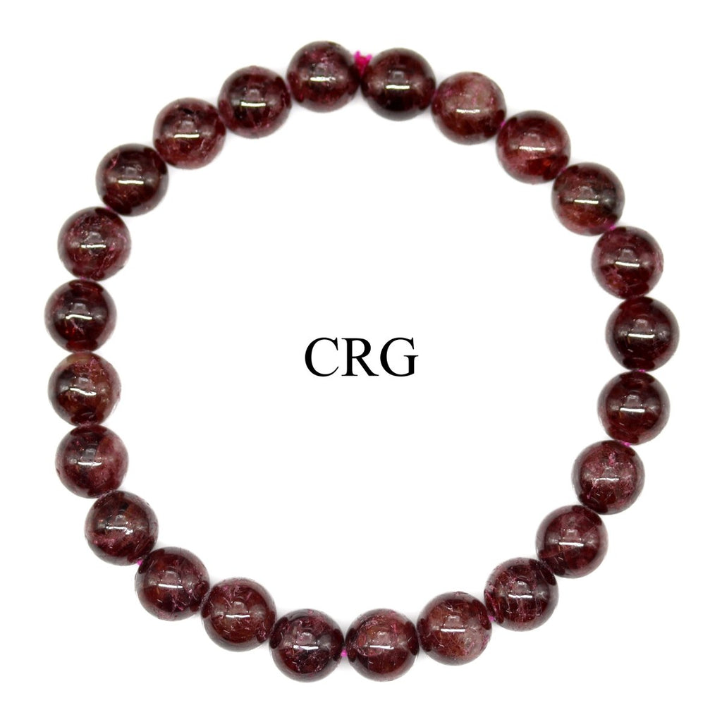 QTY 1 - Garnet Tumbled Bead Stretch Bracelet / 8mm AVG