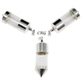 QTY 1  - Glass Bottle Pendant w/ Silver Ends