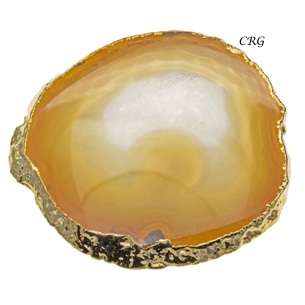 QTY 1 - Gold Plated NATURAL Agate Slice / #2 / 2.75-3"