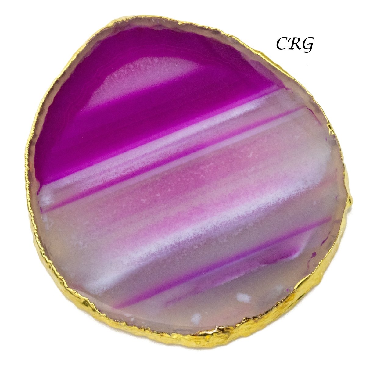 QTY 1 - Gold Plated PINK Agate Slice /  #2 / 2.75-3"