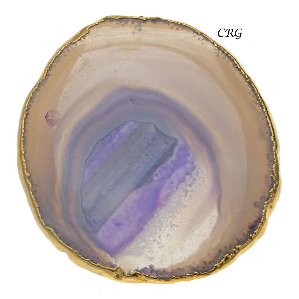QTY 1 - Gold Plated PURPLE Agate Slice / #2 /  2.75-3"