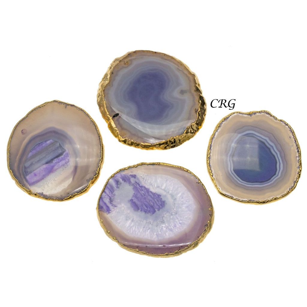 QTY 1 - Gold Plated PURPLE Agate Slice / #2 /  2.75-3"