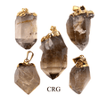 QTY 1 - Gold Plated Rutilated Quartz Point Pendant