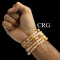QTY 1 - Golden Healer Quartz Stretch Bracelet / 8 mm Round Beads