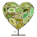 Green Agate Resin Heart on Metal Stand 10 to 12 inches