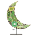 Green Agate Resin Moon on Metal Base 15 to 16 inches