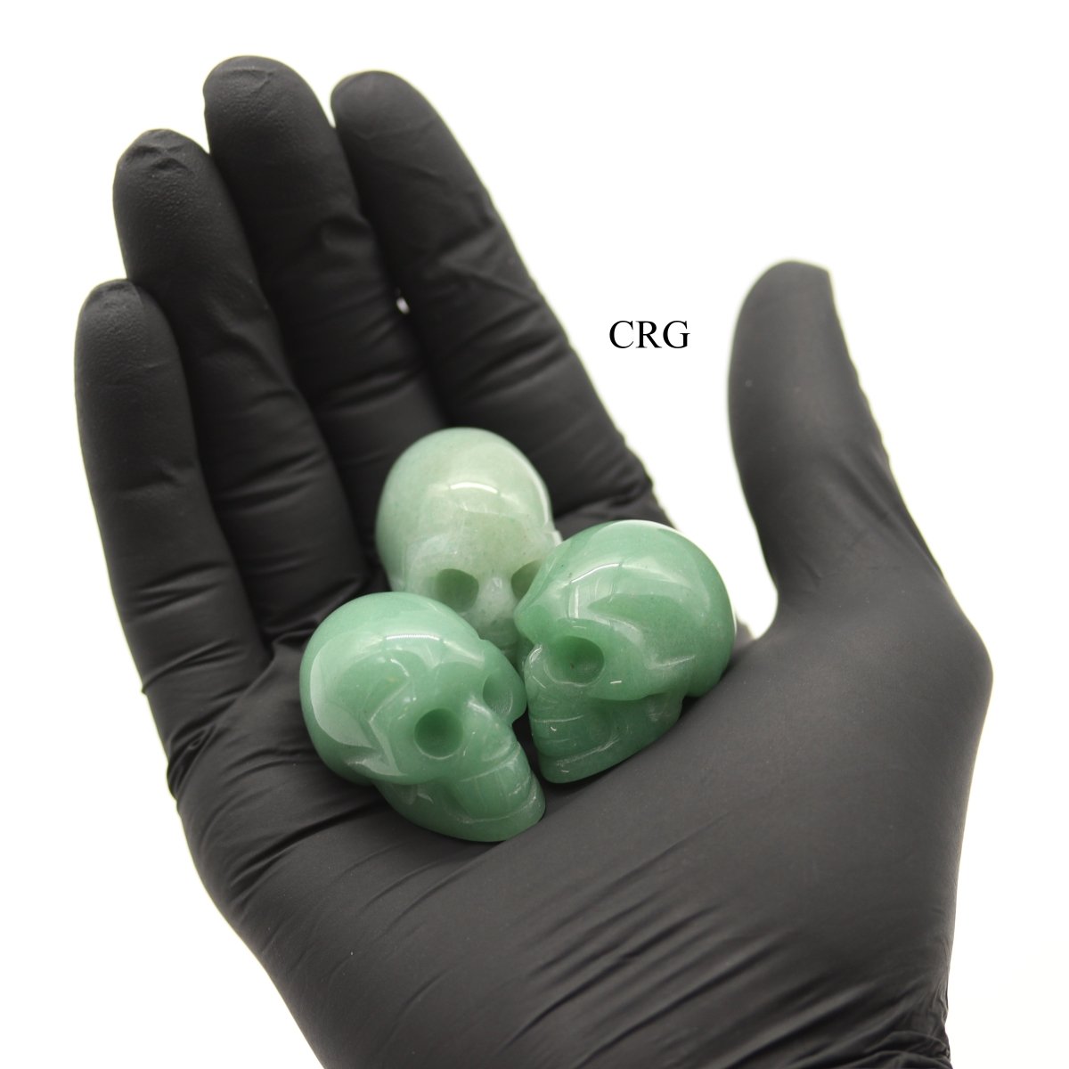 QTY 1 - Green Aventurine Gemstone Skull / 1.5" AVG