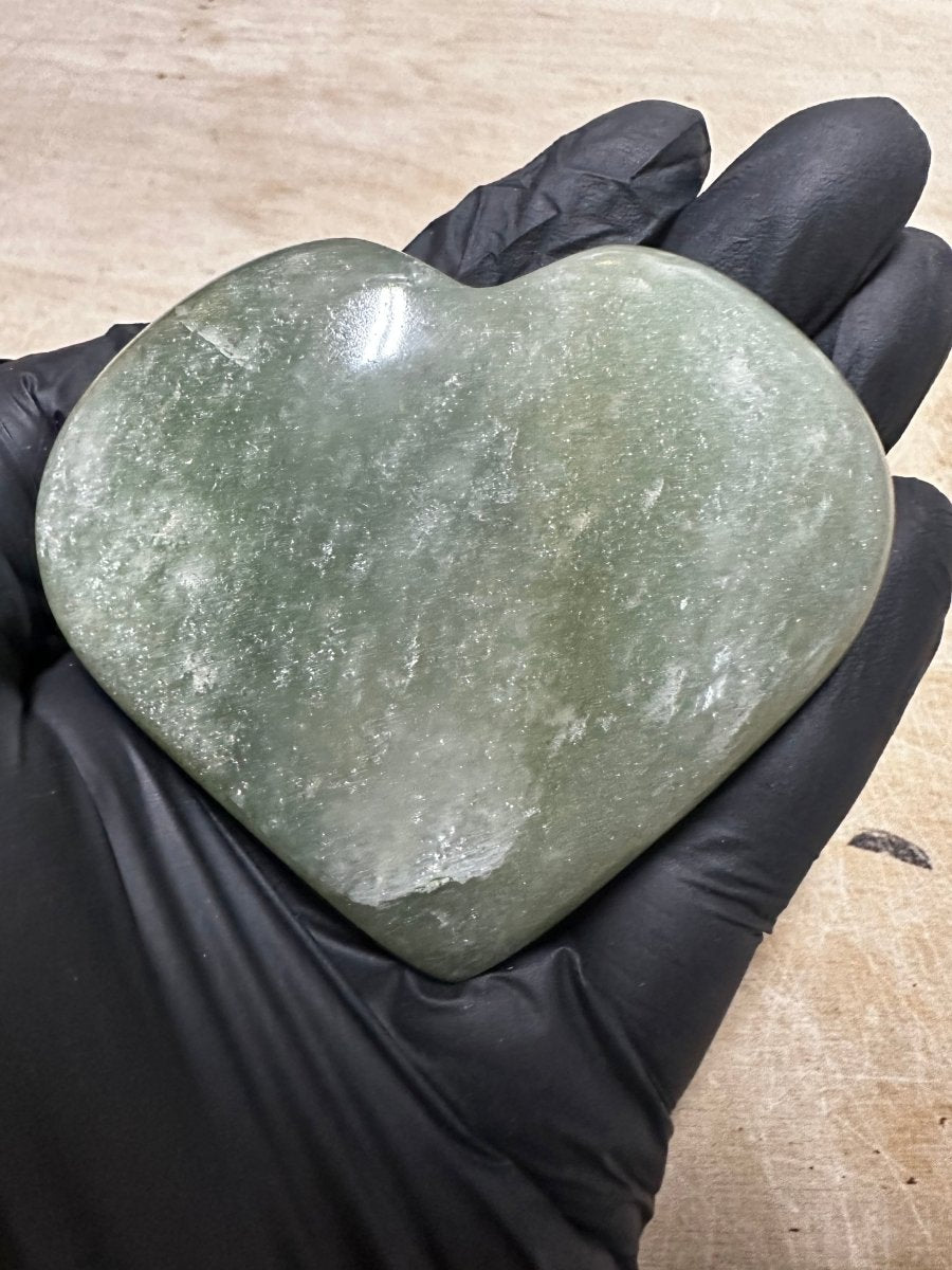 QTY 1 - Green Aventurine Puffy Heart / 2-4" AVG