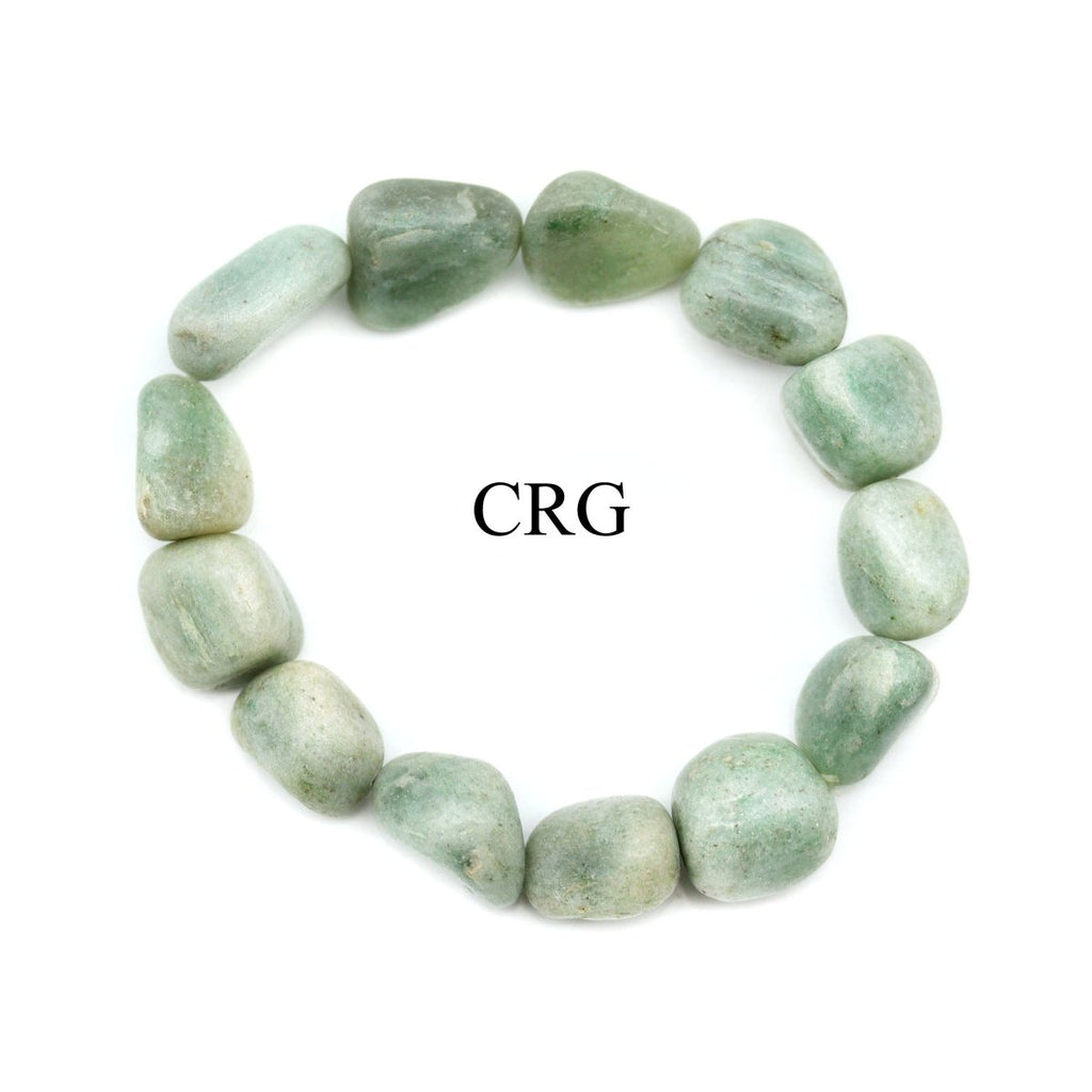 QTY 1 - Green Aventurine Tumbled Bead Stretch Bracelet / 10-15mm AVG