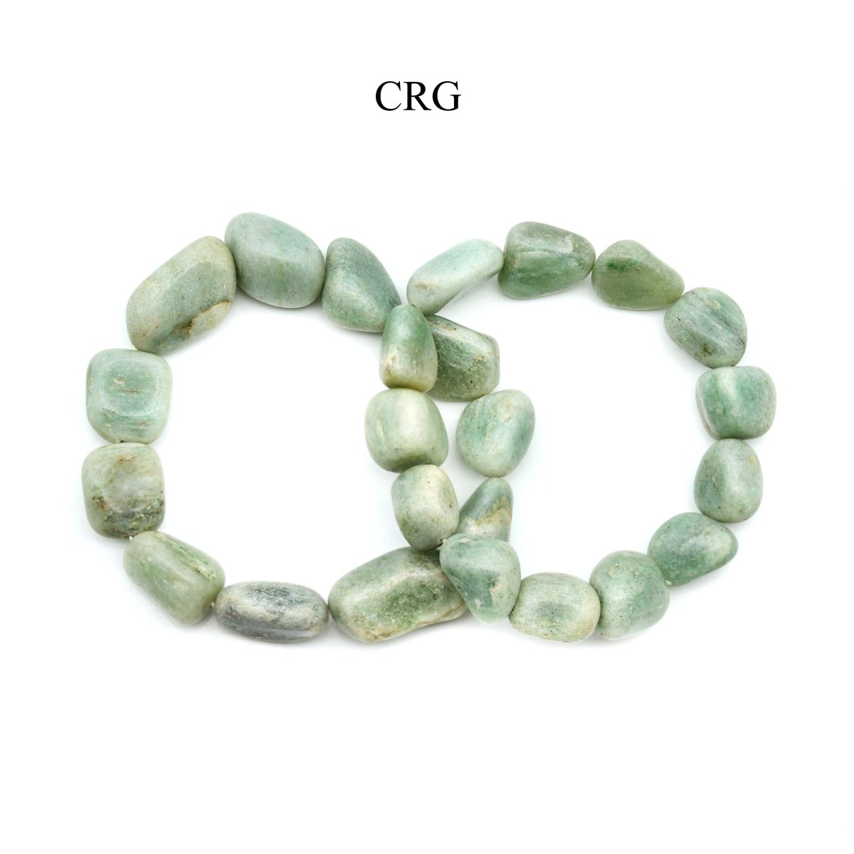 QTY 1 - Green Aventurine Tumbled Bead Stretch Bracelet / 10-15mm AVG