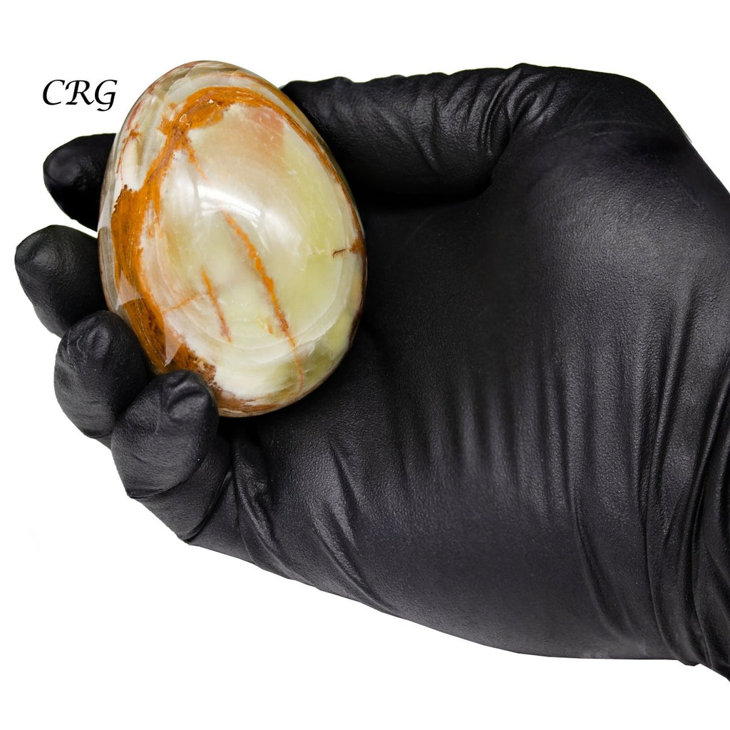 QTY 1 - Green Banded Onyx Gemstone Egg From Pakistan / 2.5-3.5" AVG