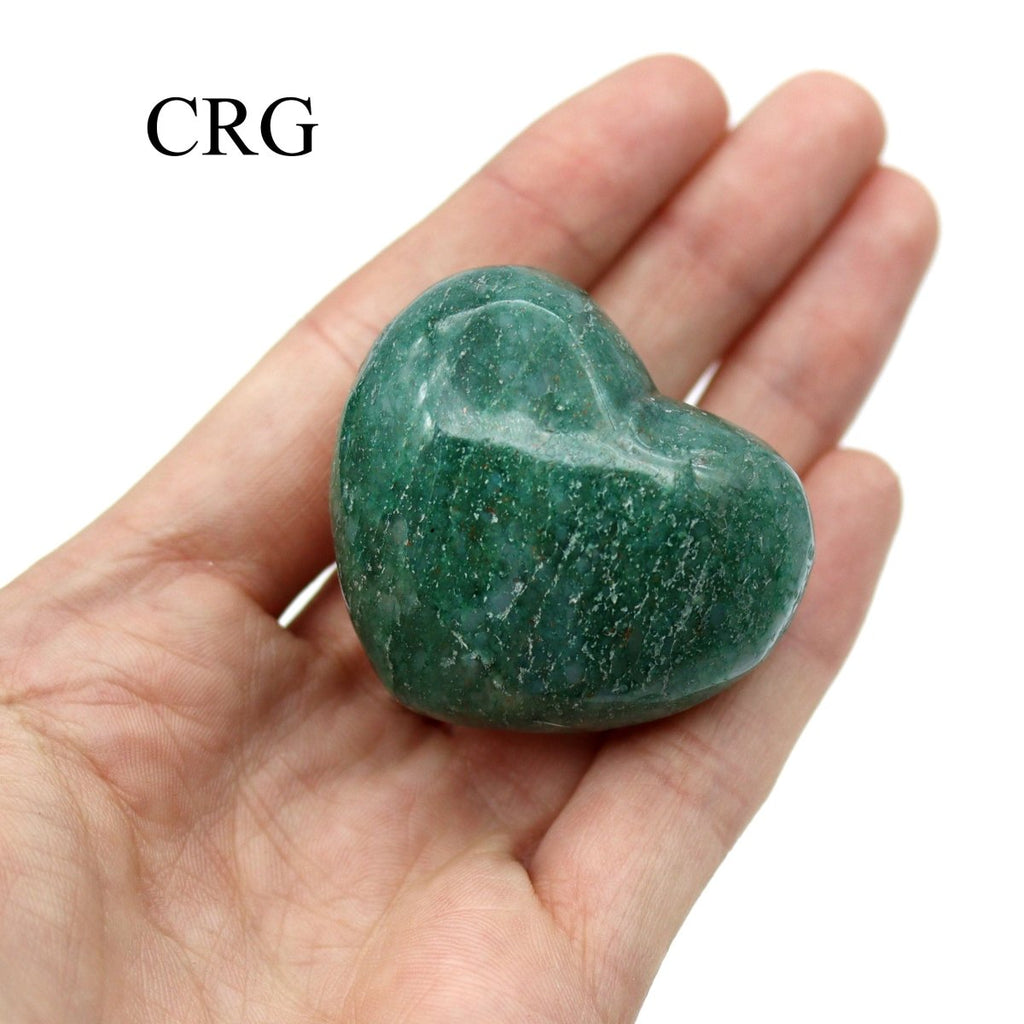 QTY 1 - Green Quartz Puffy Heart / 1-2" AVG