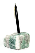 QTY 1 - Green & White Quartz Pen Holder