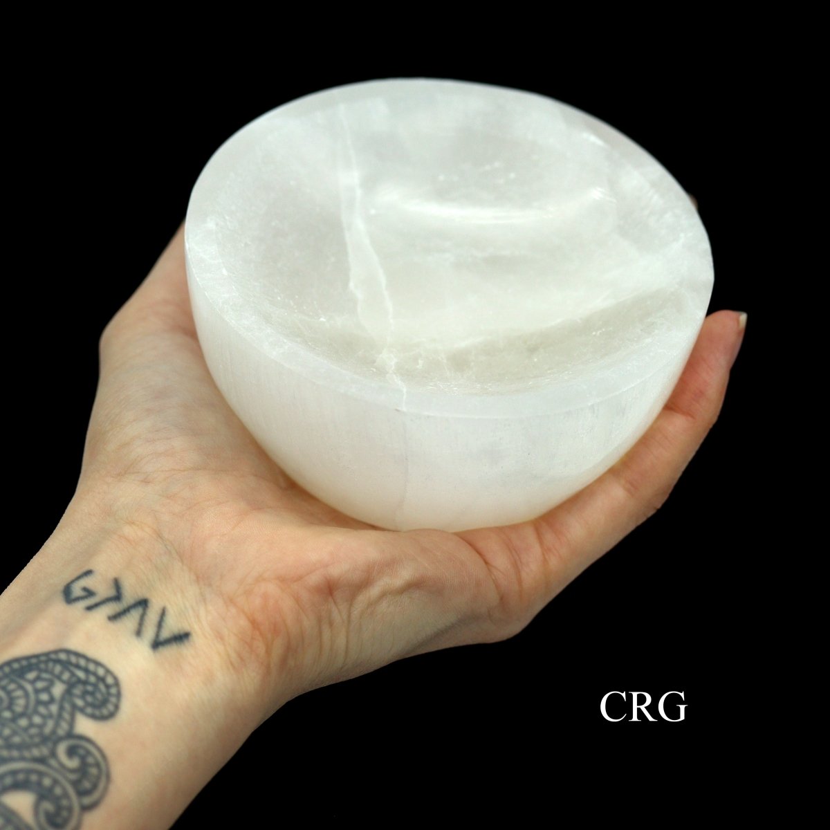 Hand Carved Selenite Bowl 10cm (1 Piece)