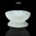 QTY 1 - Hand-Carved Selenite Bowl w/ Stand 10cm (2.25" H x 3.75" dia)