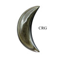 QTY 1 - Hand Carved Silver Sheen Black Obsidian Moon / 2.5-3.5" AVG