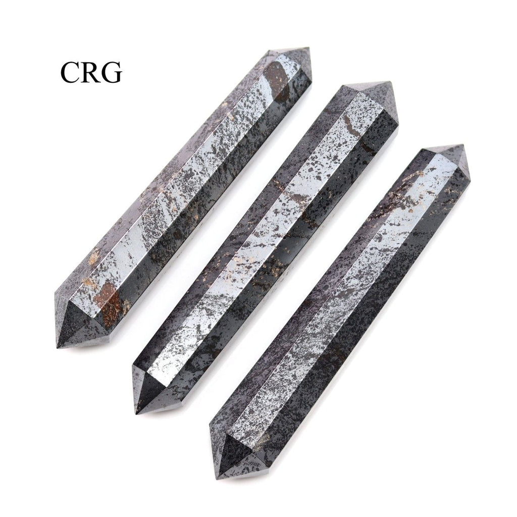 QTY 1 - Hematite Double Pointed Wand / 3-5" AVG