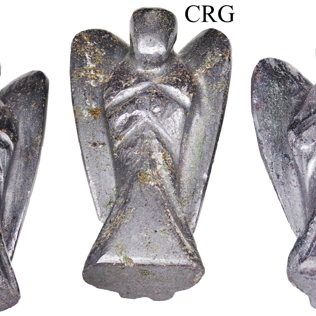 QTY 1 - Hematite Gemstone Pocket Angel / 2" AVG
