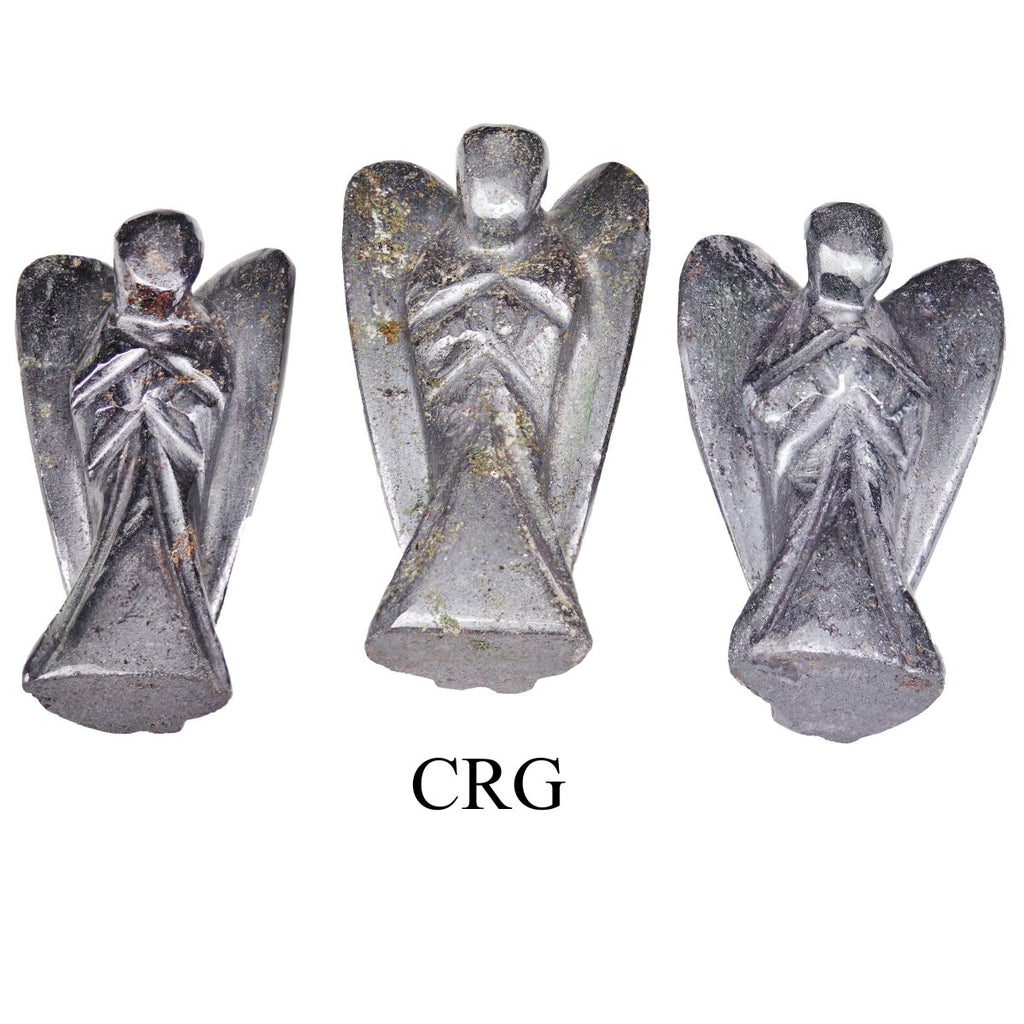 QTY 1 - Hematite Gemstone Pocket Angel / 2" AVG
