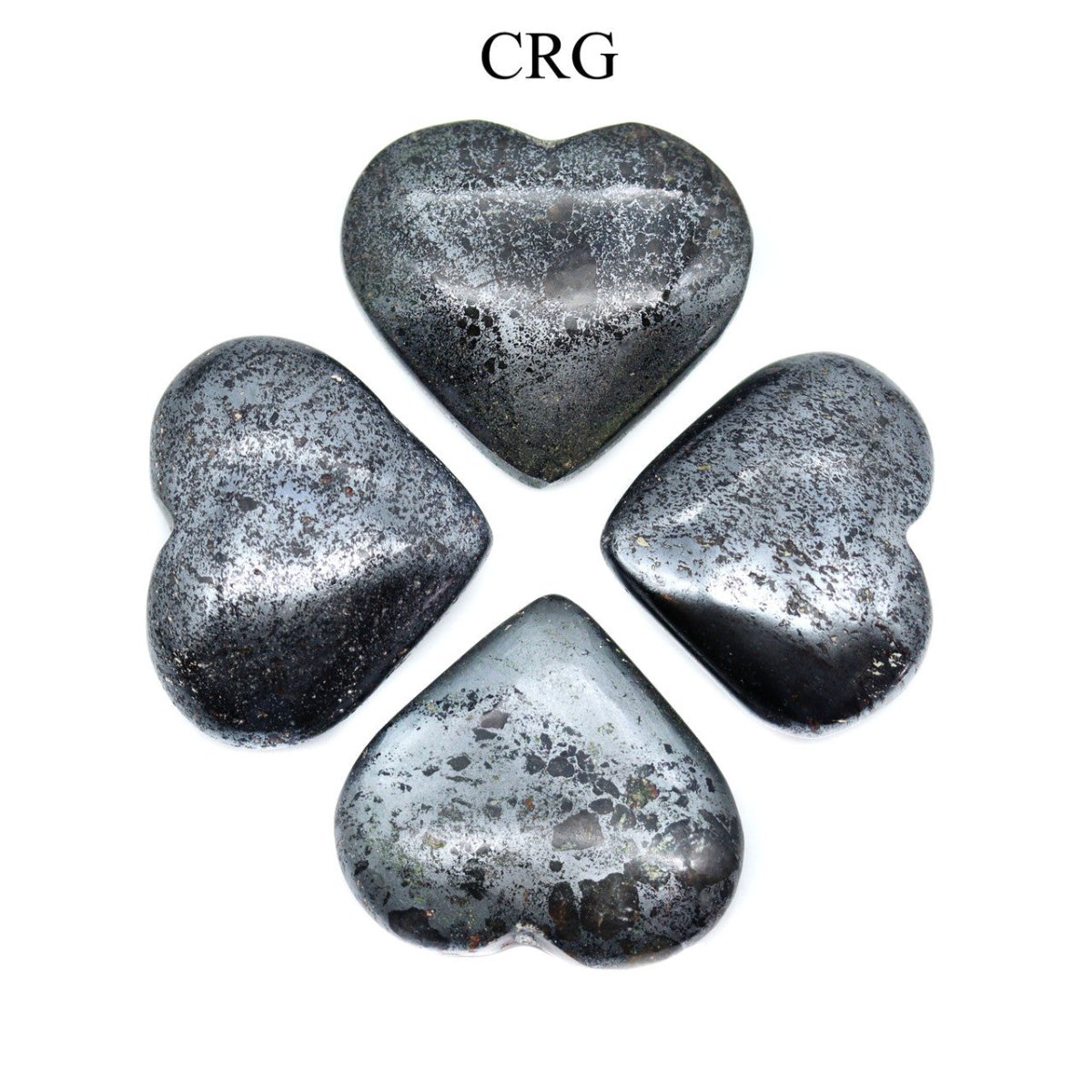 QTY 1 - Hematite Puffy Heart / 1-1.5" AVG