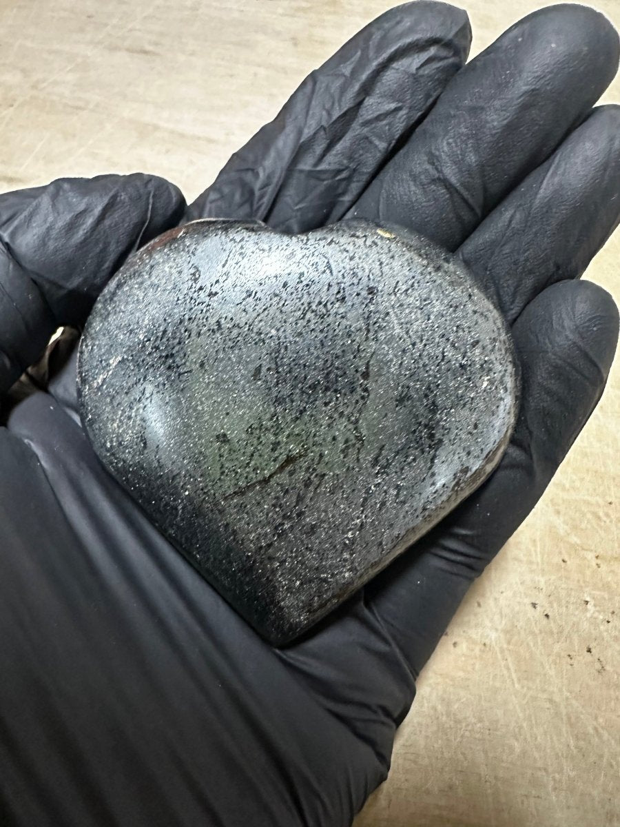 Hematite Puffy Heart - 2"-4" - QTY 1