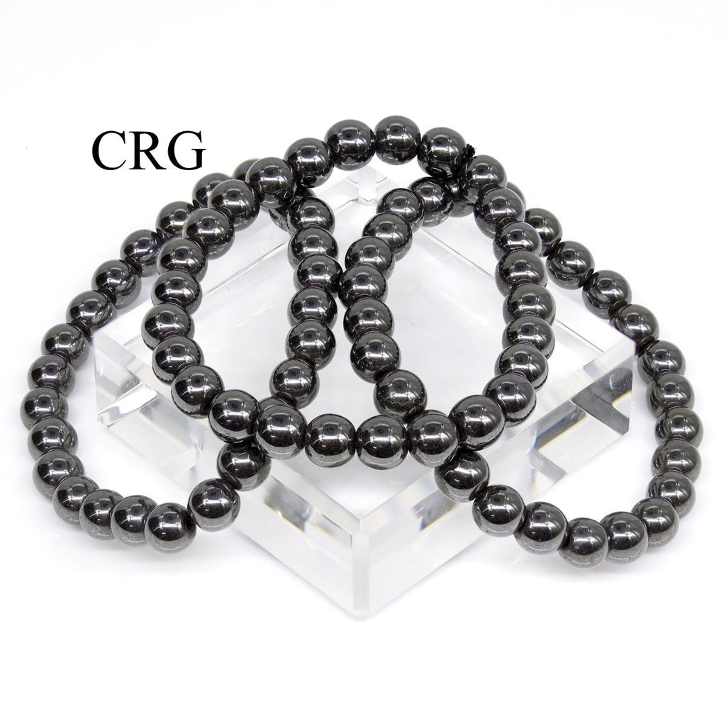 QTY 1 - Hematite Tumbled Bead Stretch Bracelet / 8mm AVG