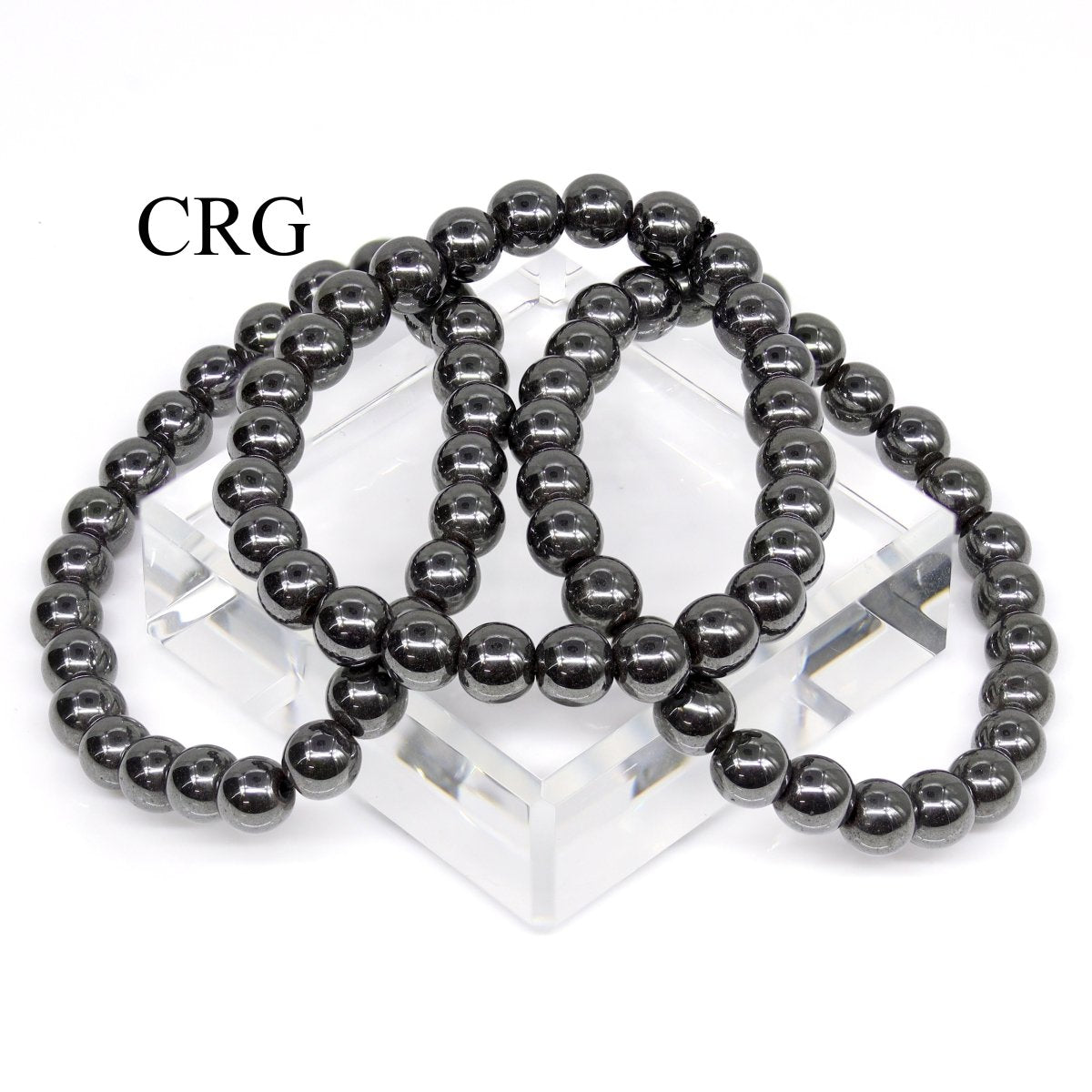 QTY 1 - Hematite Tumbled Bead Stretch Bracelet / 8mm AVG