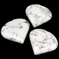 QTY 1 - Howlite Puffy Heart / 2-4" AVG
