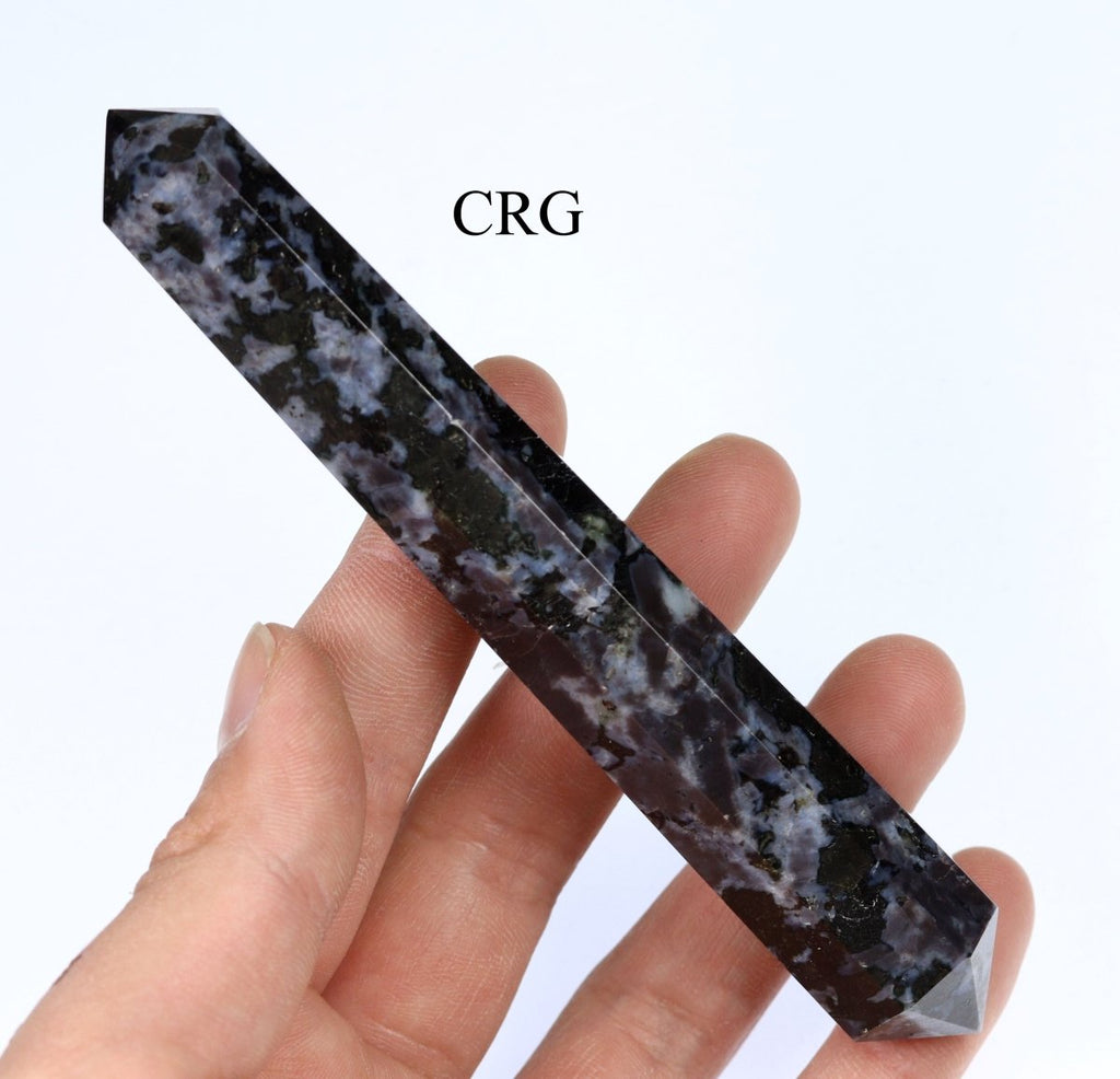 QTY 1 - Indigo Gabbro Double Pointed Wand / 3-5" AVG