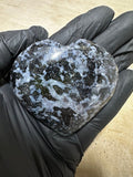 QTY 1 - Indigo Gabbro Puffy Heart / 2-4" AVG