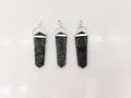 Labradorite Flat Point Pendant with Silver Plating (2 Inches) (1 Piece) (INJD)