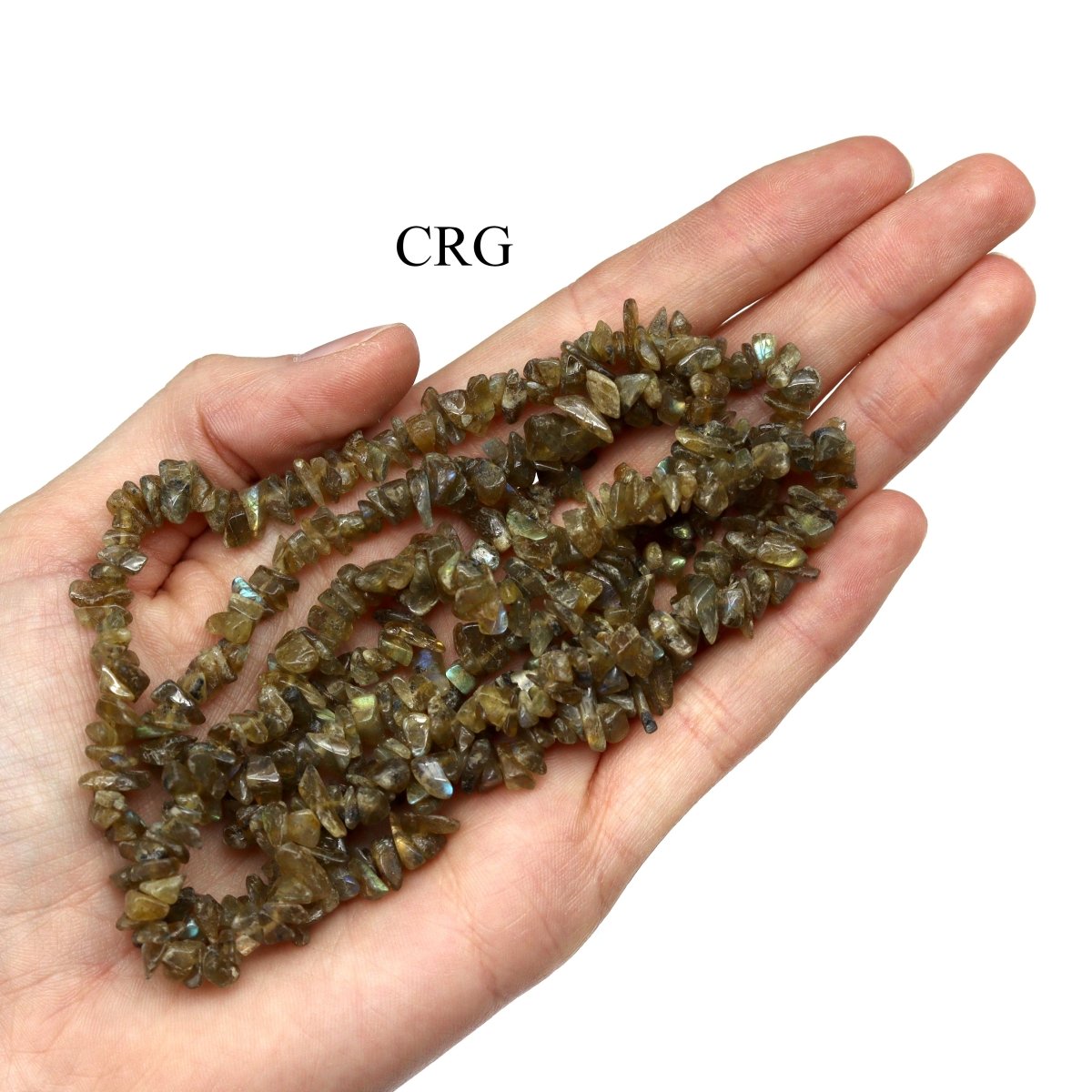 QTY 1 - Labradorite Strand Chip Necklace / 32" AVG