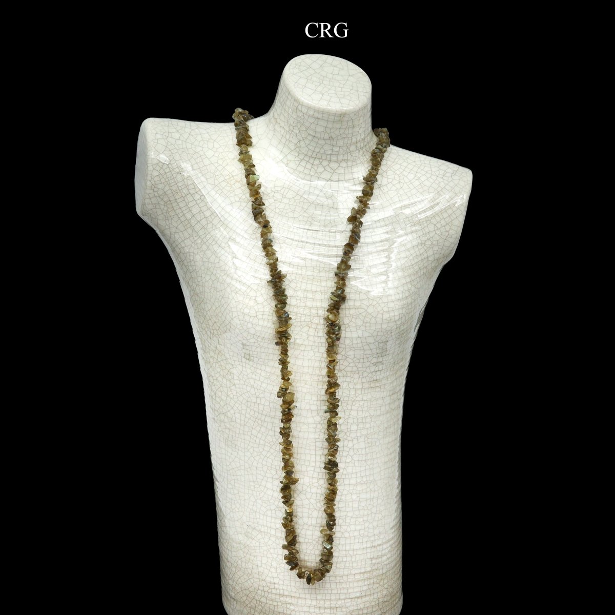 QTY 1 - Labradorite Strand Chip Necklace / 32" AVG