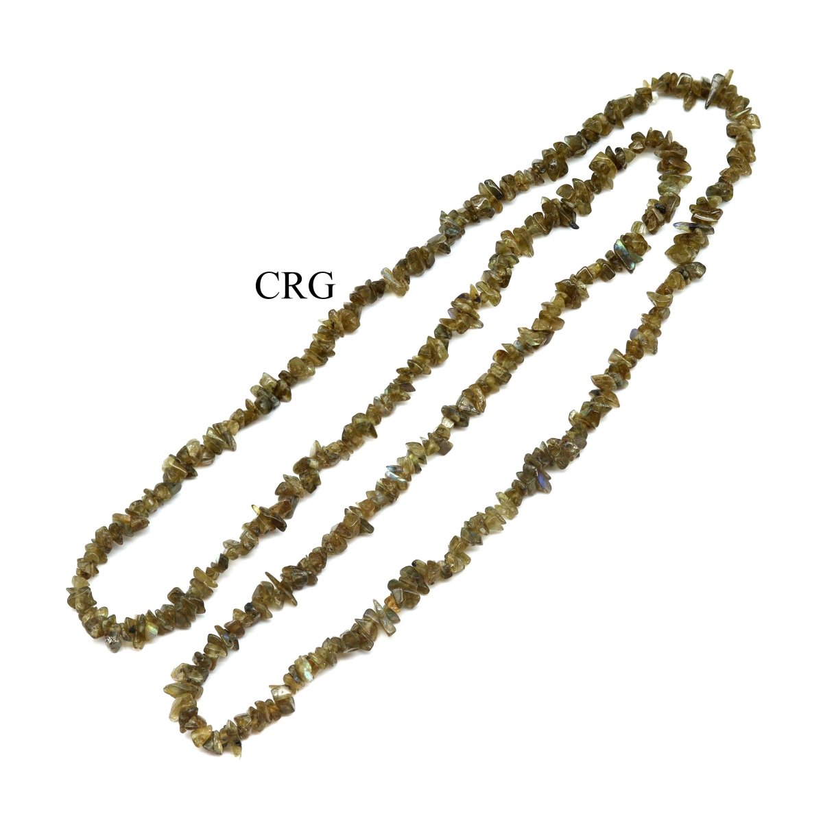 QTY 1 - Labradorite Strand Chip Necklace / 32" AVG