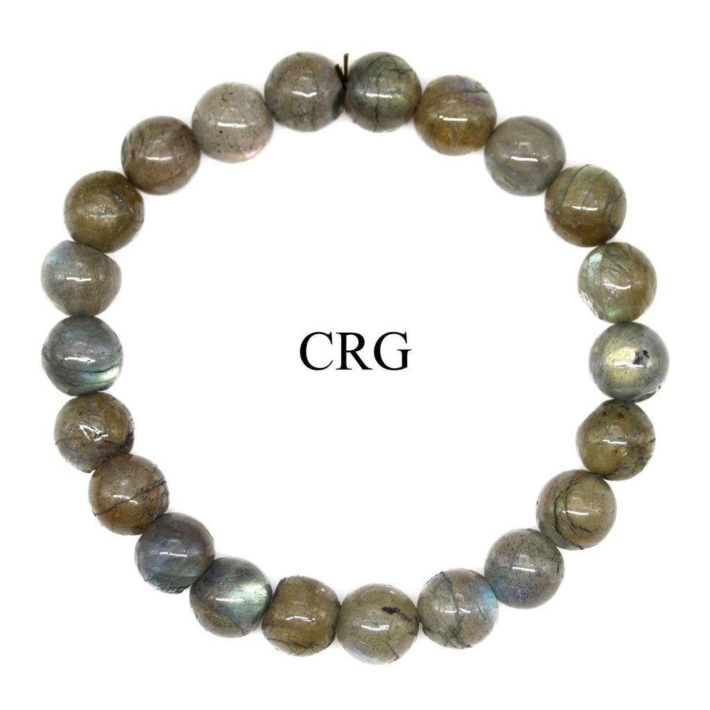 QTY 1 - Labradorite Tumbled Bead Stretch Bracelet / 8mm AVG