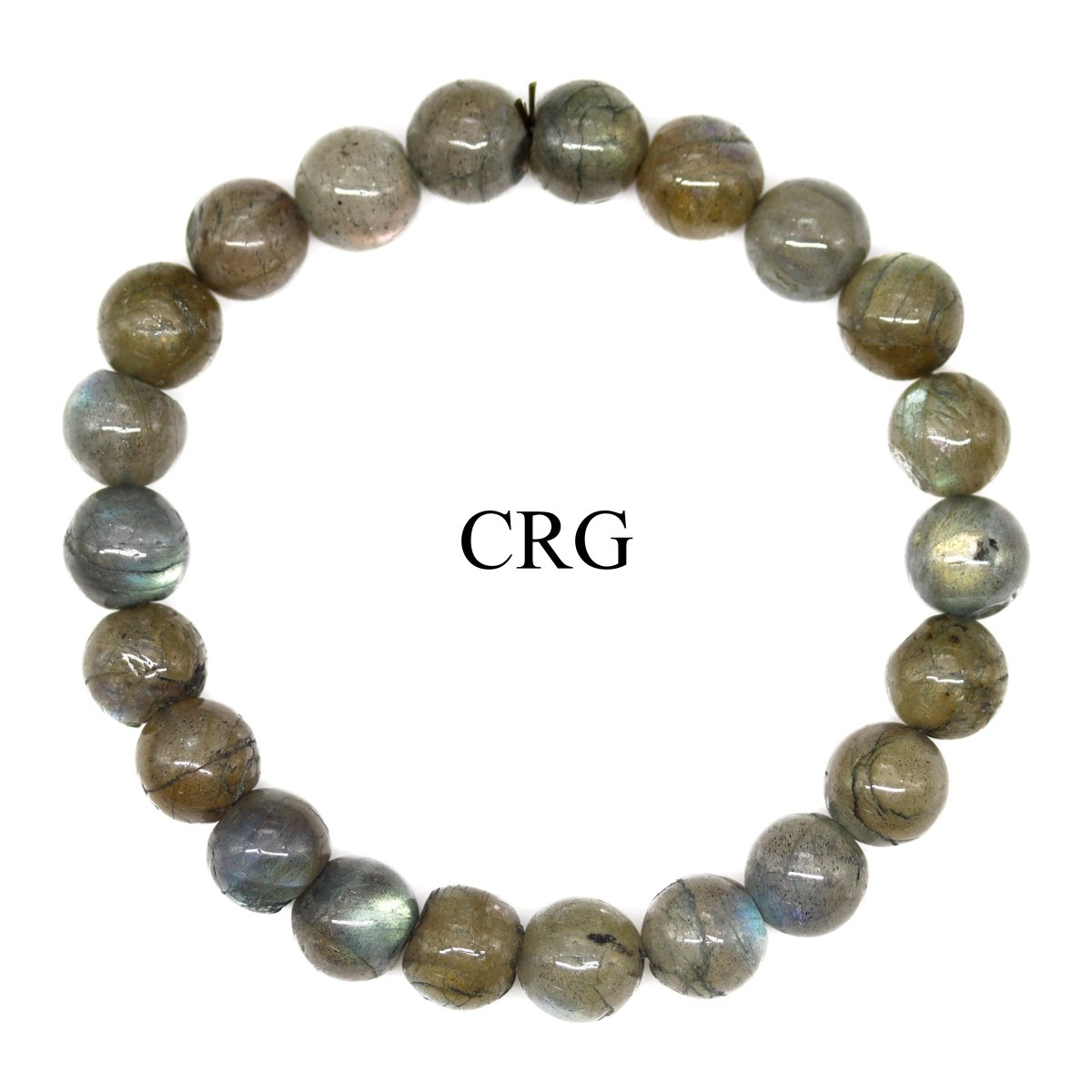 QTY 1 - Labradorite Tumbled Bead Stretch Bracelet / 8mm AVG