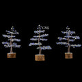 QTY 1 - Lapis 300 Gem Tree w/ Wood Base / Silver Wire