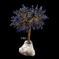 QTY 1 - Lapis 500 Gem Tree on Druzy Base with Gold Wire / 8-9" AVG