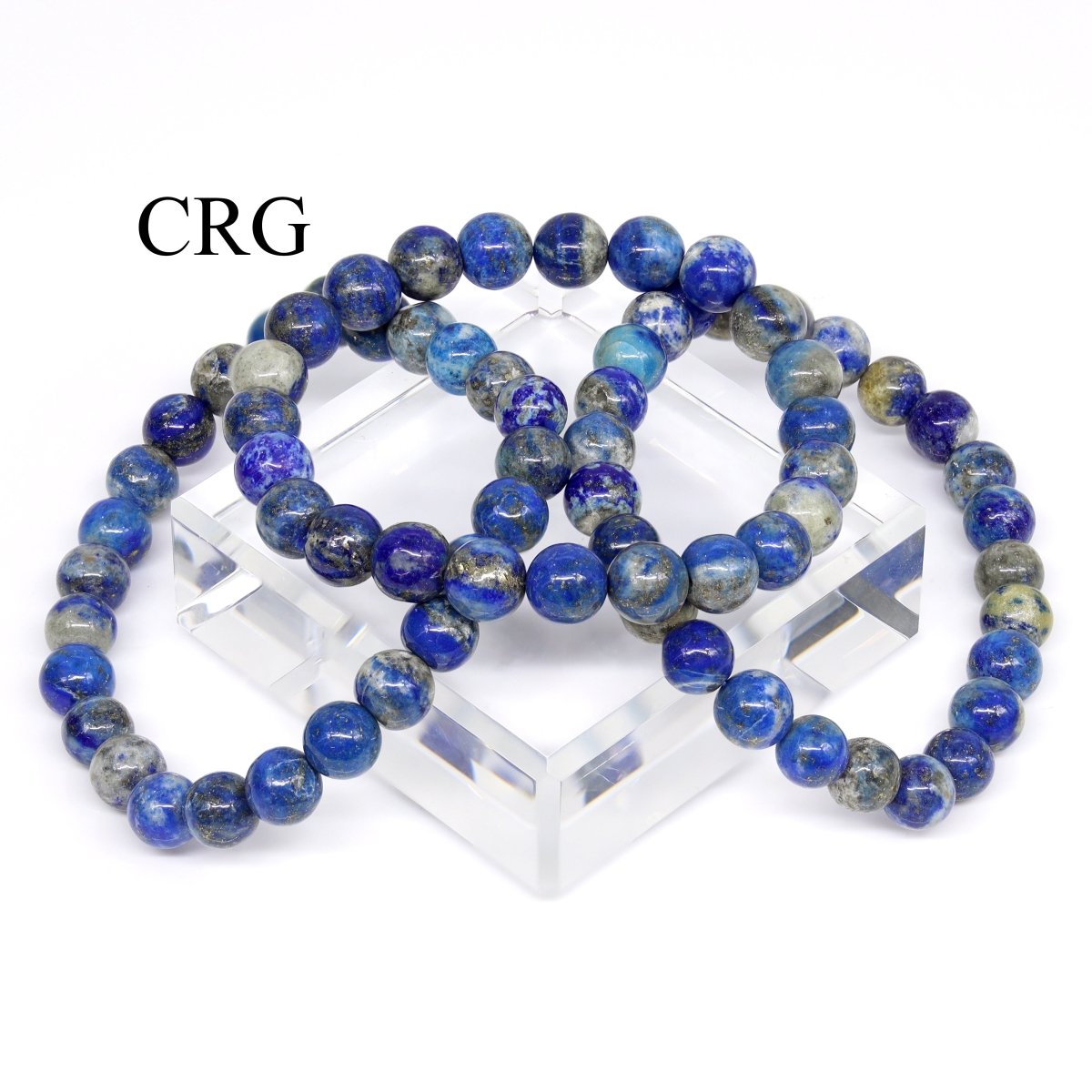 QTY 1 - Lapis Tumbled Bead Stretch Bracelet / 8mm AVG
