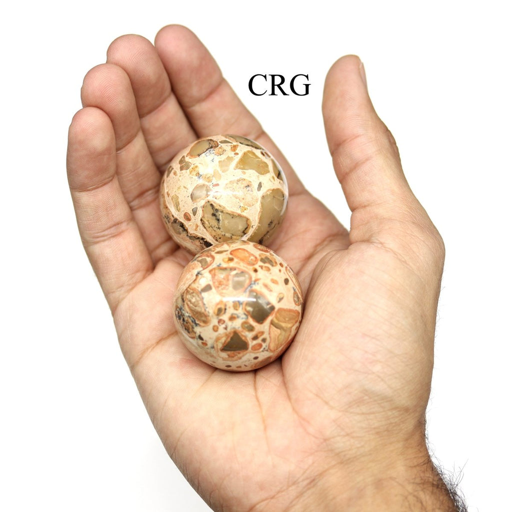 QTY 1 - Leopardite Jasper Sphere / 35-45mm AVG