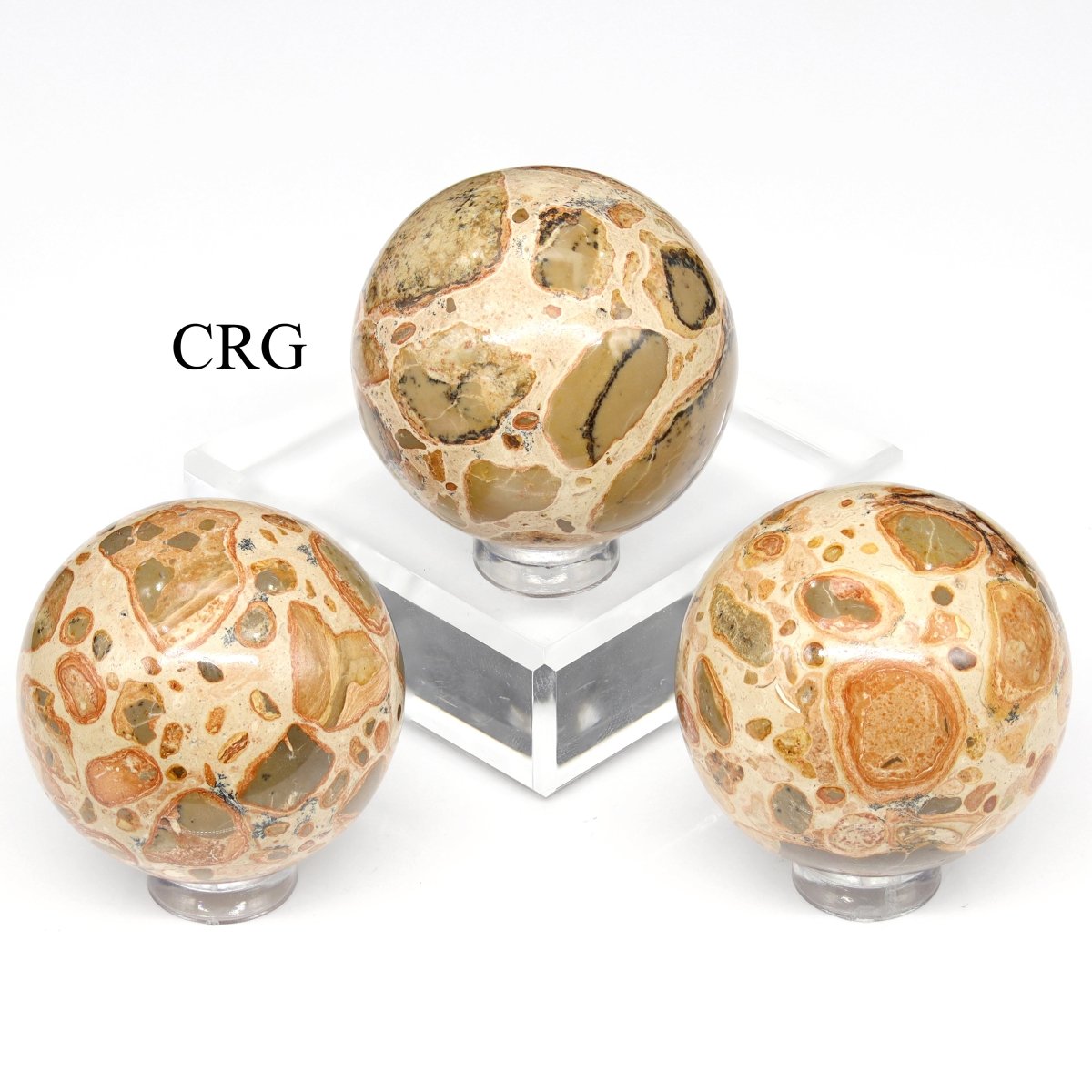 QTY 1 - Leopardite Jasper Sphere / 35-45mm AVG