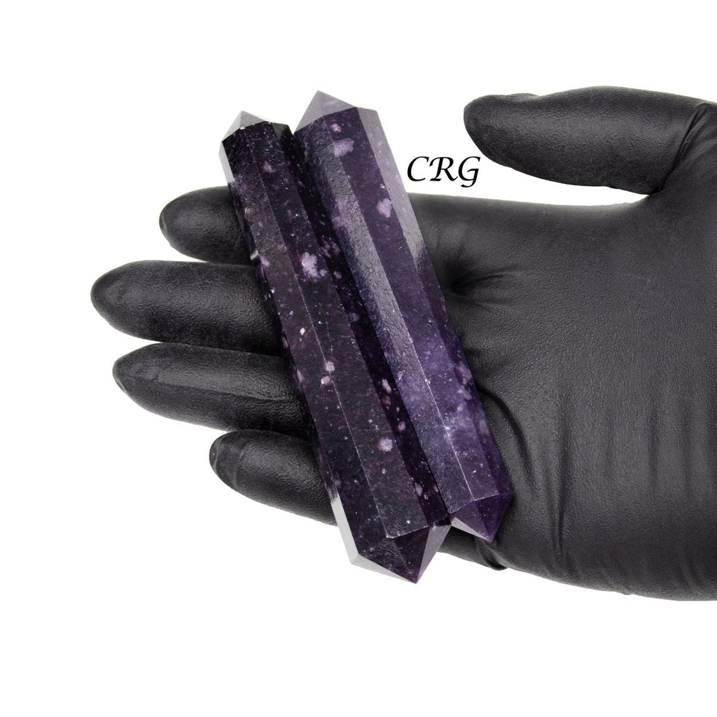 QTY 1 - Lepidolite Double Pointed Wand / 3-5" Avg