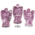 QTY 1 - Lepidolite Gemstone Pocket Angel / 2" AVG