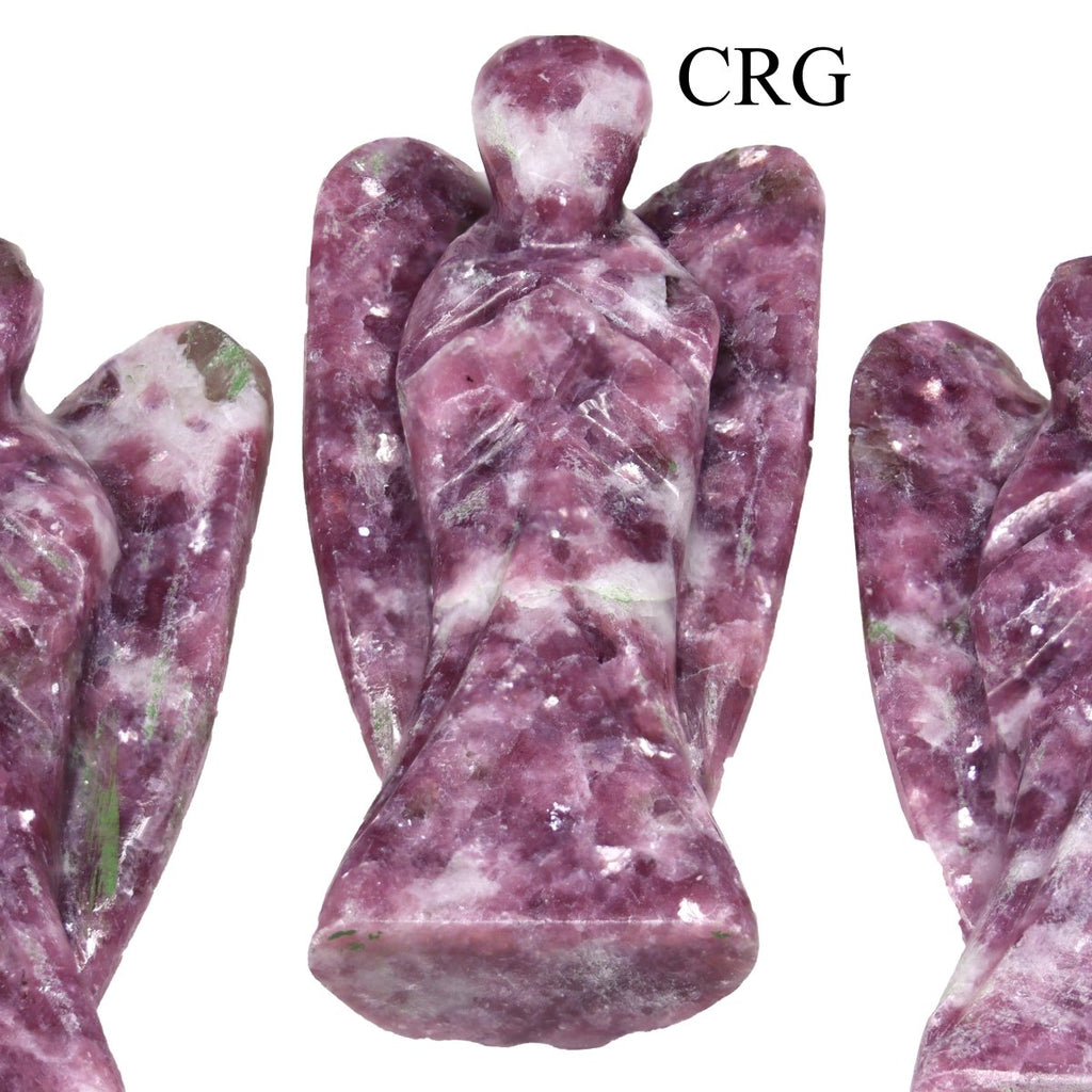 QTY 1 - Lepidolite Gemstone Pocket Angel / 2" AVG