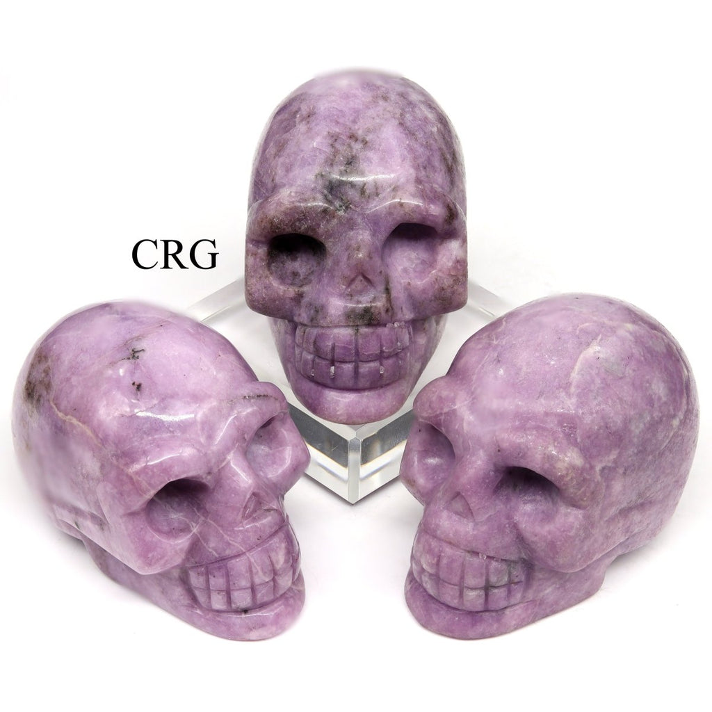 QTY 1 - Lepidolite Gemstone Skull / 3" AVG