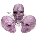 QTY 1 - Lepidolite Gemstone Skull / 3" AVG