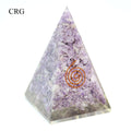 QTY 1 - Lepidolite Orgonite Pyramid with Copper / 5" AVG
