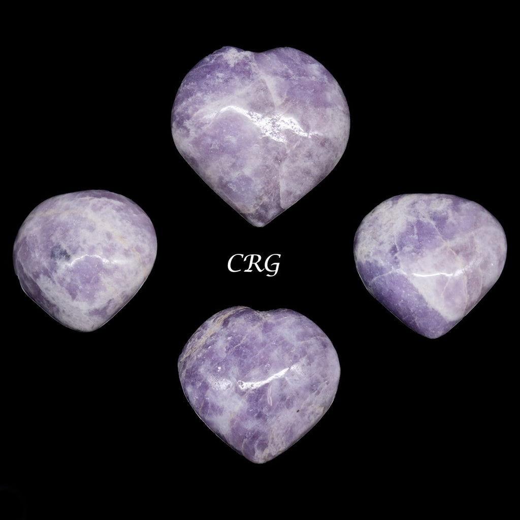 QTY 1 - Lepidolite Puffy Heart / 1-1.5" AVG
