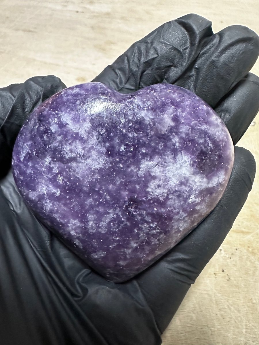 QTY 1 - Lepidolite Puffy Heart / 2-4" AVG