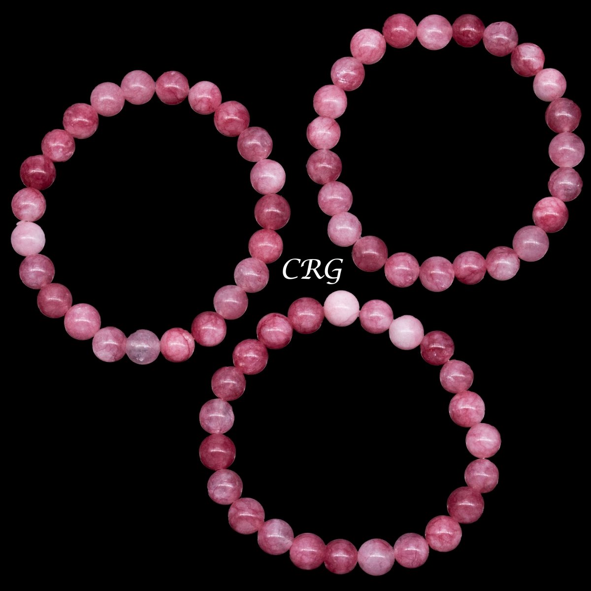 QTY 1 - Light Strawberry Quartz Tumbled Bead Stretch Bracelet / 8mm AVG